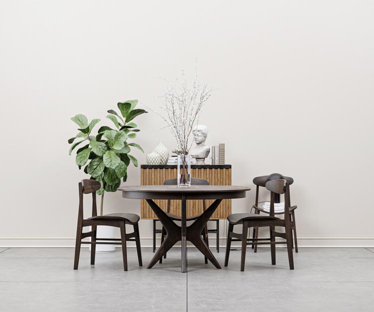 Hardwood Dining Room Setting