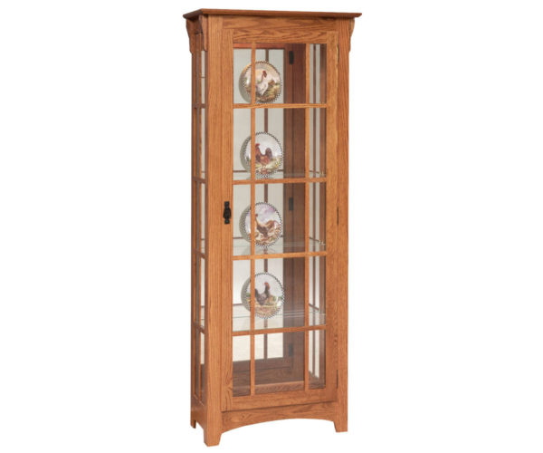 Mission Single Door Curio with Mullions