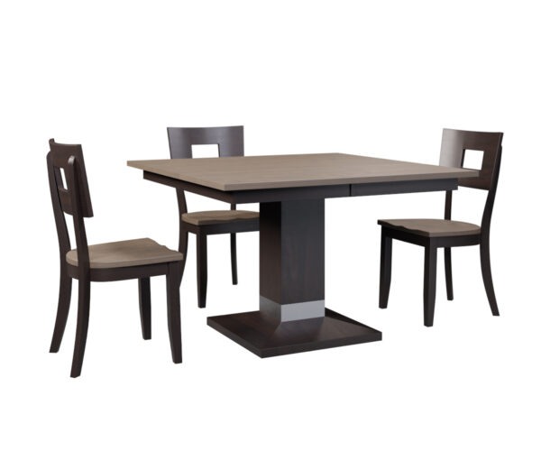 Alcoe Square Single Pedestal Table Set