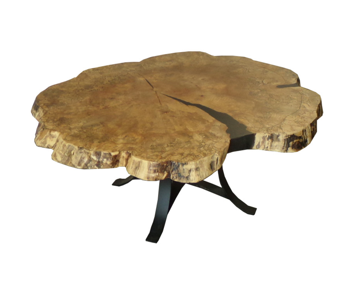Spalted Maple Coffee Table - Golden Gate Base | Amish Mercantile