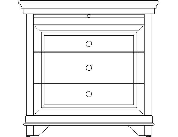 Arborne 3-Drawer Nightstand with Pullout