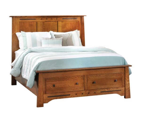 Pasadena Panel Bed With Drawers in Footboard
