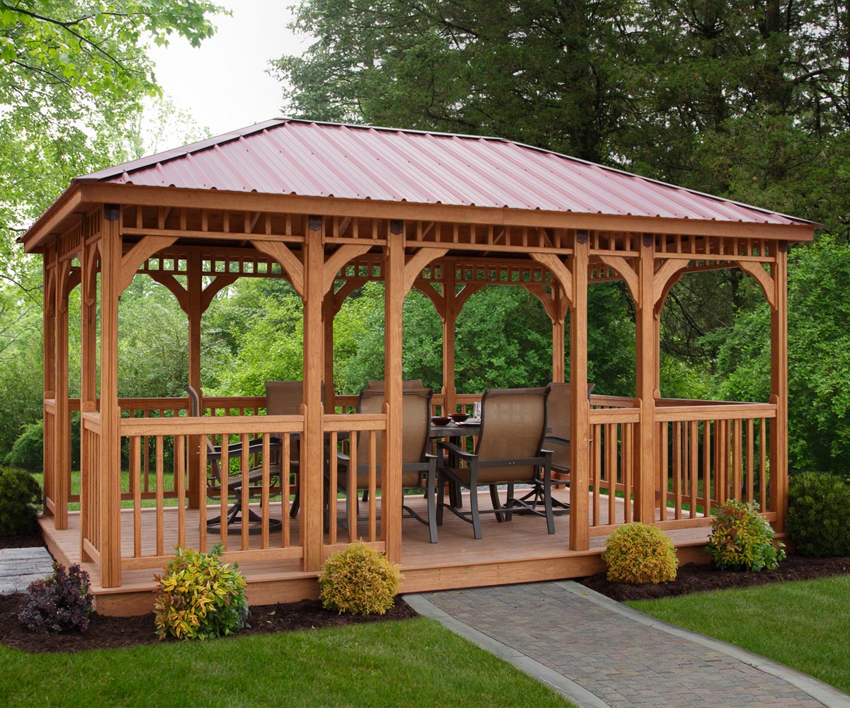 Wood Rectangular Gazebo - Image 2