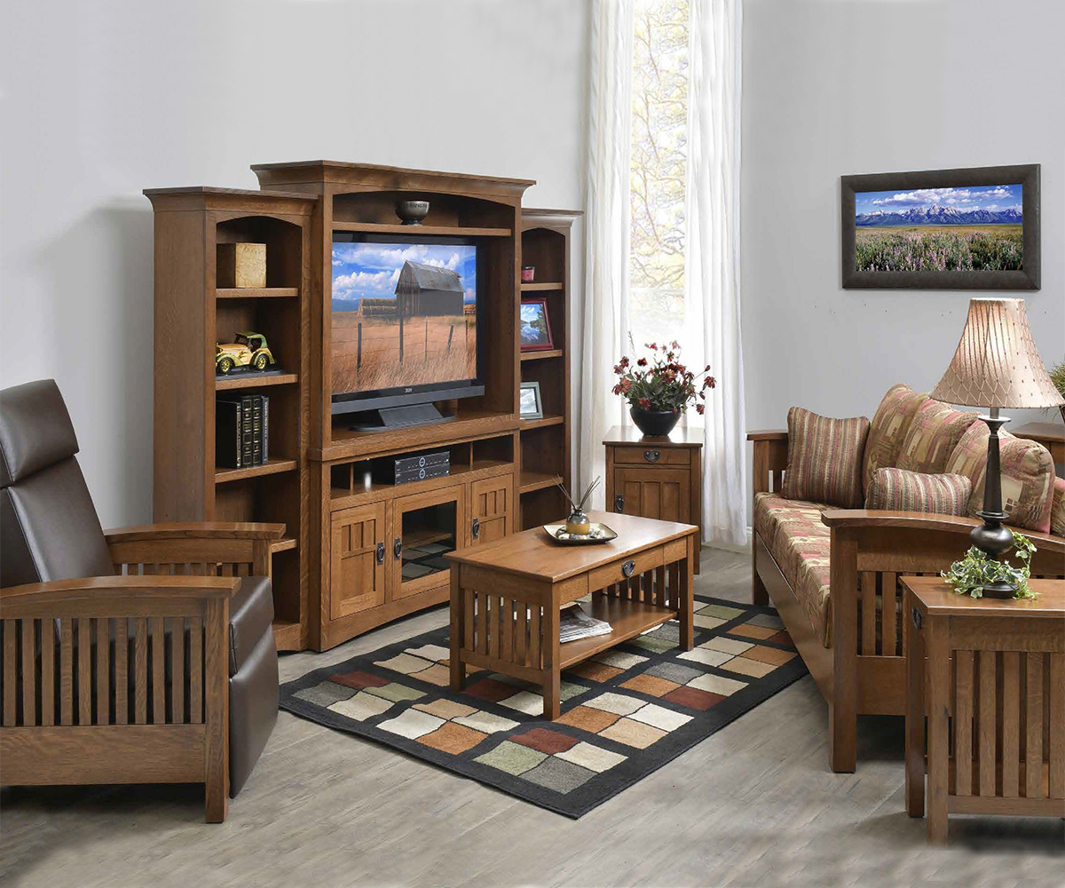 Liberty Mission Entertainment Center With Open Bookcases - Image 3
