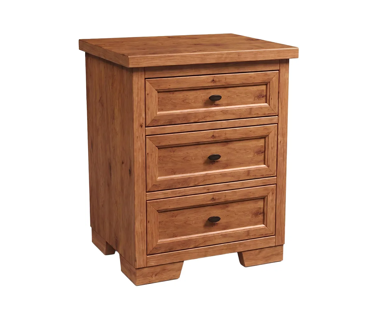 Farmhouse Three Drawer Nightstand